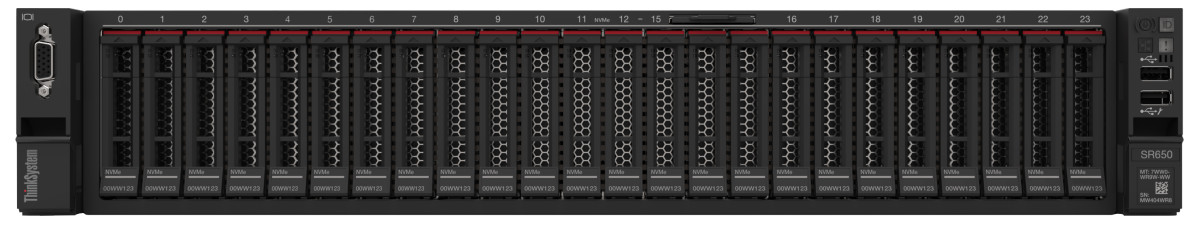 ThinkSystem SR650 with 24 NVMe drives