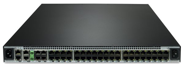 Ports at the rear of the Avocent Universal Management Gateway 6000 for IBM