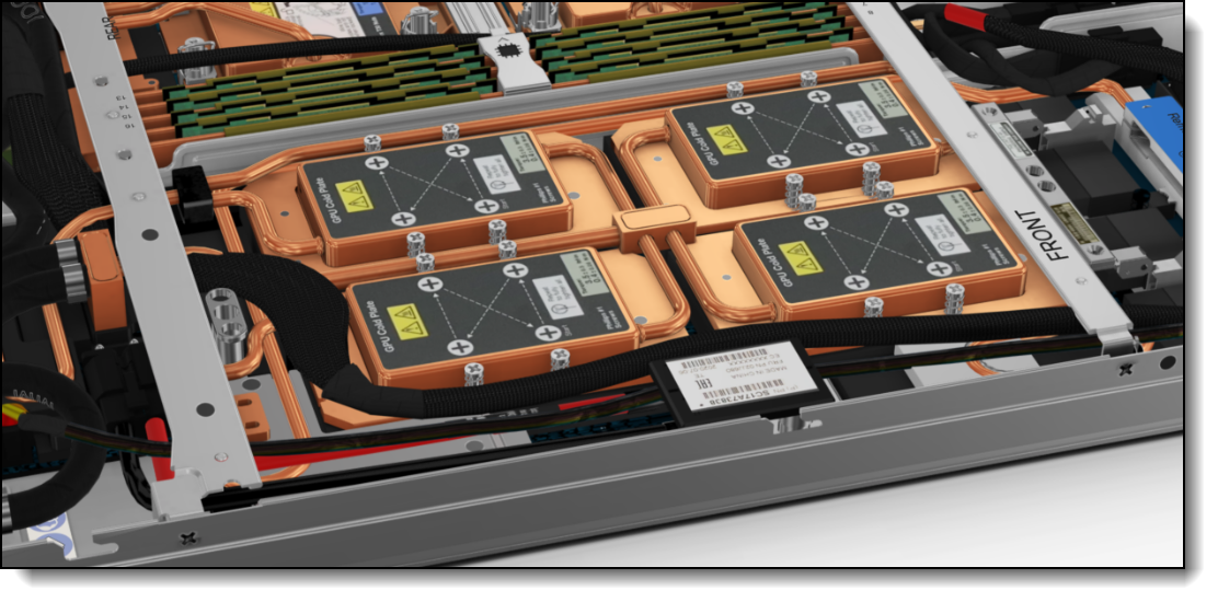 NVIDIA HGX A100 4-GPU Board in the water-cooled ThinkSystem SD650-N V2