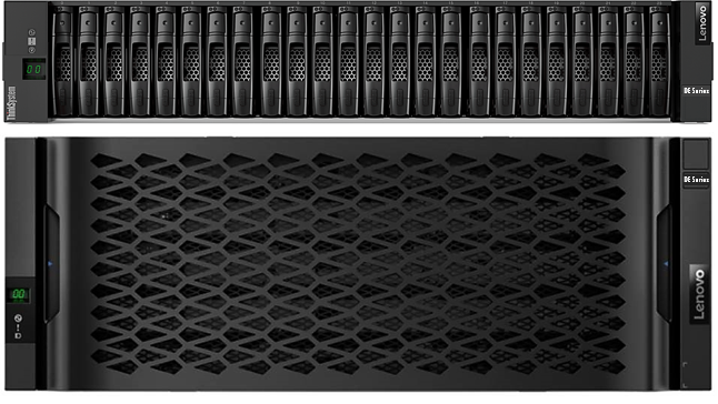 Lenovo ThinkSystem DE6000H 2U SFF (top) and 4U LFF (bottom) enclosures