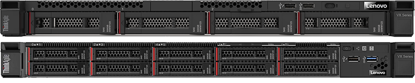 Lenovo ThinkAgile VX 1U Certified Node with 4x LFF (top) or 10x SFF (bottom) drive bays