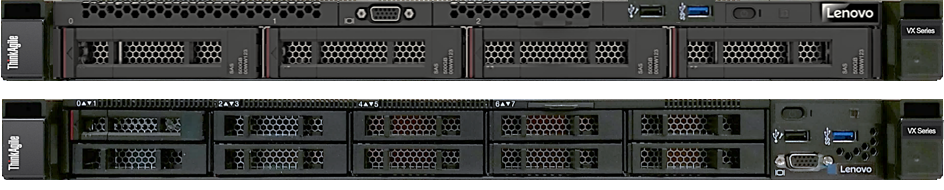Lenovo ThinkAgile VX 1SE Certified Node with 4x LFF (top) or 10x SFF (bottom) drive bays