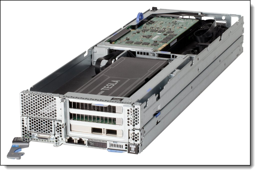 IBM NeXtScale PCIe Native Expansion Tray attached to an nx360 M5 compute node